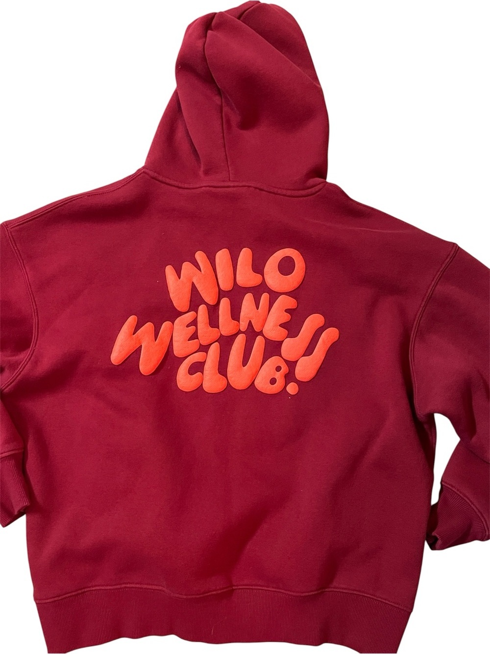 WILO WELLNESS CLUB Maroon Hoodie Sweatshirt
Puff print logo
SMALL